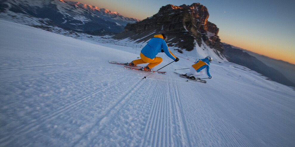 beim Skifahren, um weniger Leute zu finden