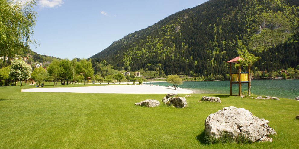 First sunlight at Lake Molveno