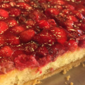 Custard and wild strawberry tart