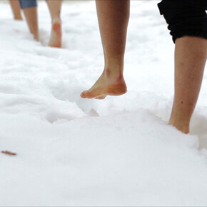 Barefoot in the snow