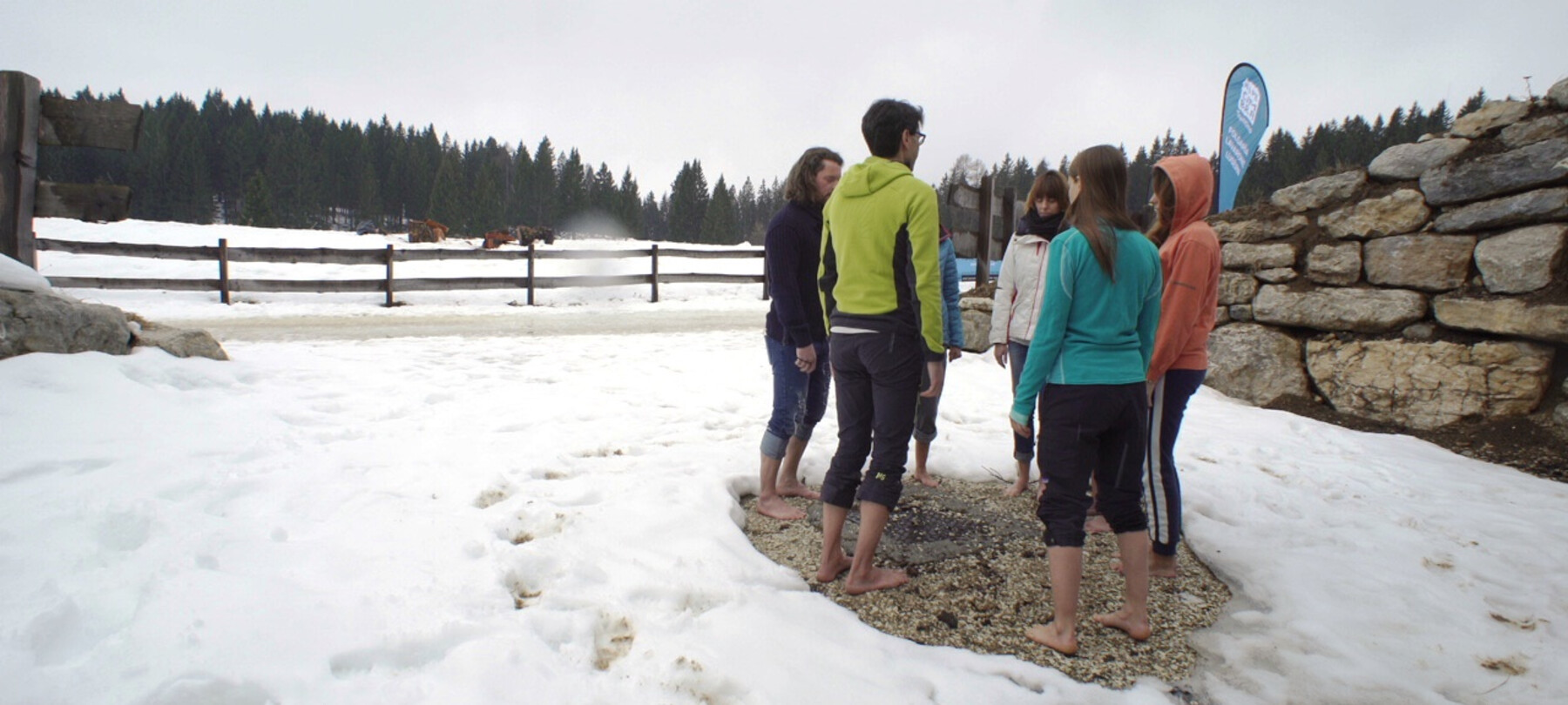 Barefoot in the snow