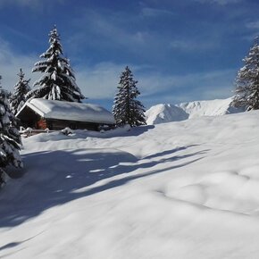 With snowshoes to the Tillhittl hut | © APT Val di Non 