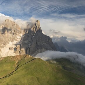 View of Passo Rolle and the Pale di San Martino group from the north slope | © APT San Martino di Castrozza, Primiero e Vanoi