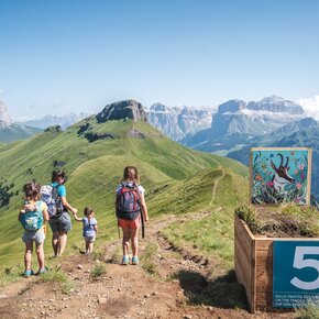 Following the tracks of Ciampy - Ciampac Alba di Canazei ©Archivio Funivia Ciampac e Contrin S.p.A. | © APT Val di Fassa