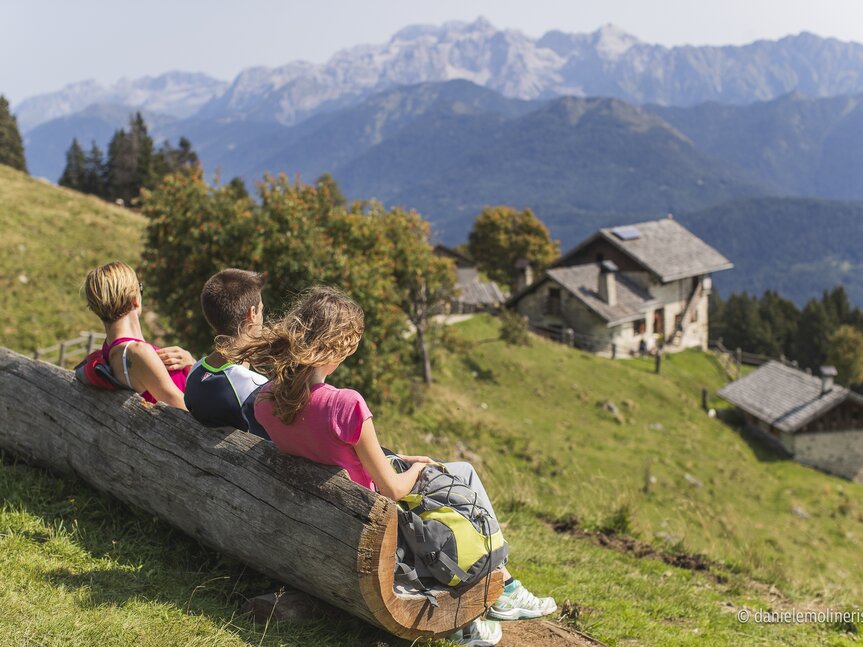 Panorama, malga, persone