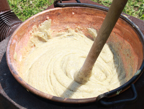 Typical dinner with potato polenta