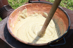 Typical dinner with potato polenta