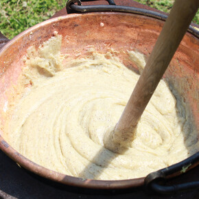 Typical dinner with potato polenta