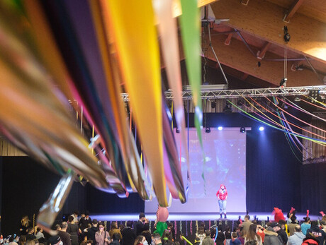 Children and parents play and have fun at the Andalo Convention Centre