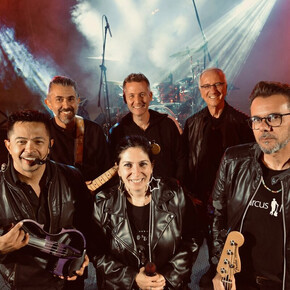 Gasato Band with instruments on stage 