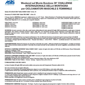 39th International Mountain Challenge for Male and Female Amateur Cyclists – Cycling Weekend on Monte Bondone