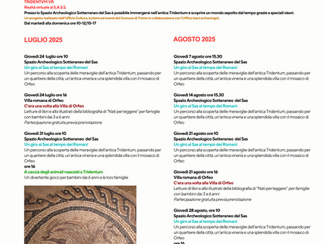Summer archaeology in Trento - Sas Underground Archaeological Site and Villa Romana di Orfeo
