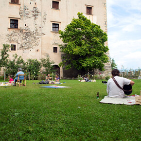 Visita e picnic sull'erba nei giardini di Castel Nanno