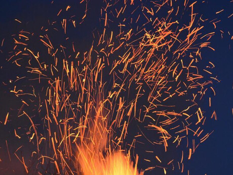 Torchlight procession at the end of the year