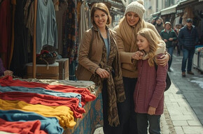 Bancarelle lungo le vie del borgo