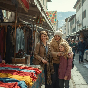 Bancarelle lungo le vie del borgo