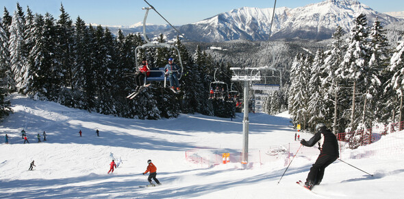 The ski slopes of the Italian dolomites