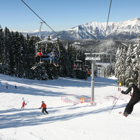 The ski slopes of the Italian dolomites