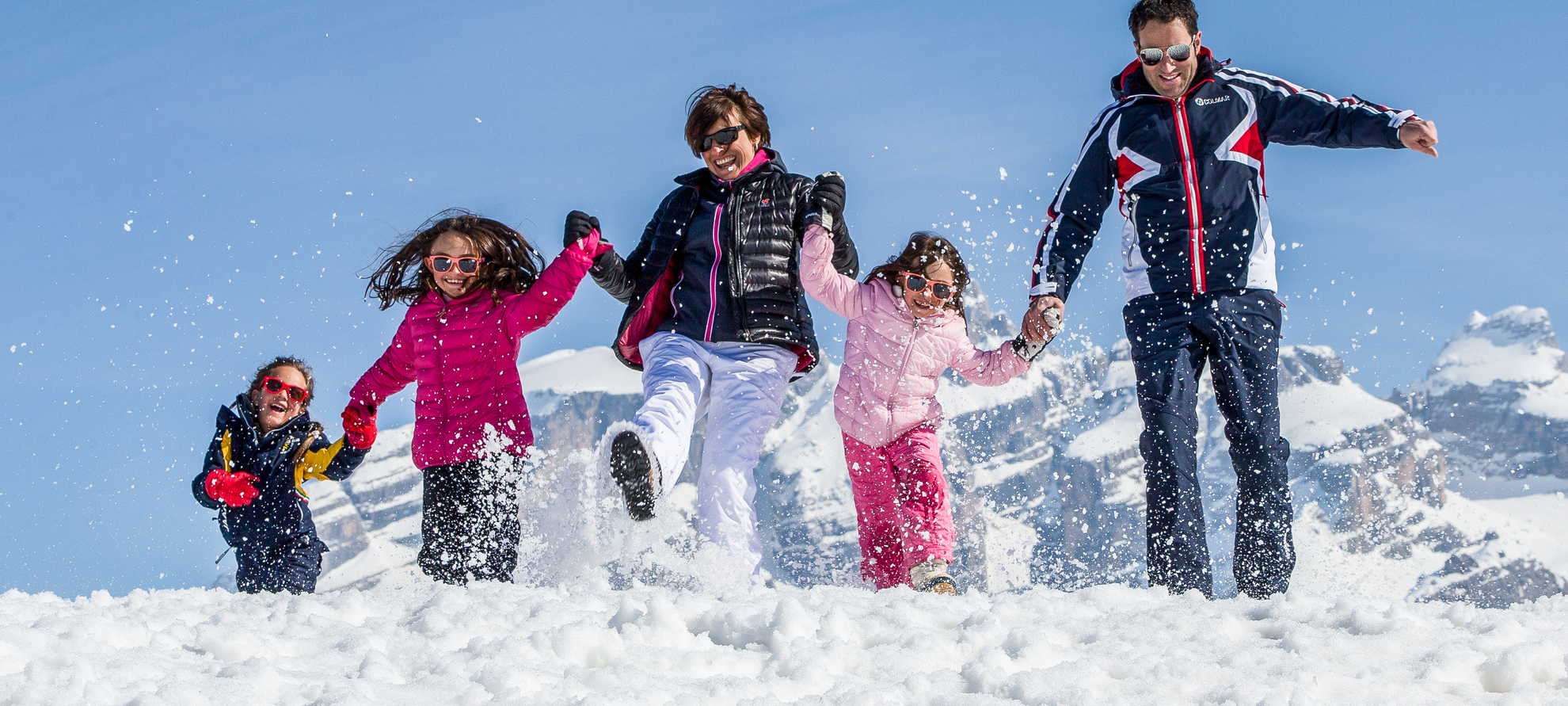 On the snow with mum and dad