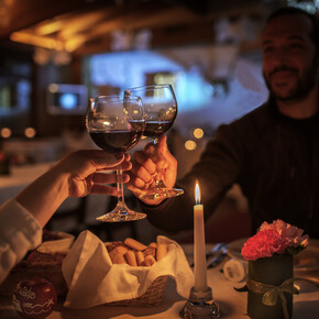 Dining on a mountain hut