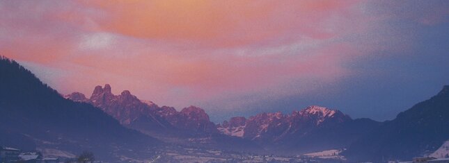 Mezzano - panorama imvernale al tramonto