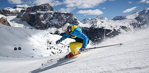 Val di Fassa skiing resort in the Italian Alps