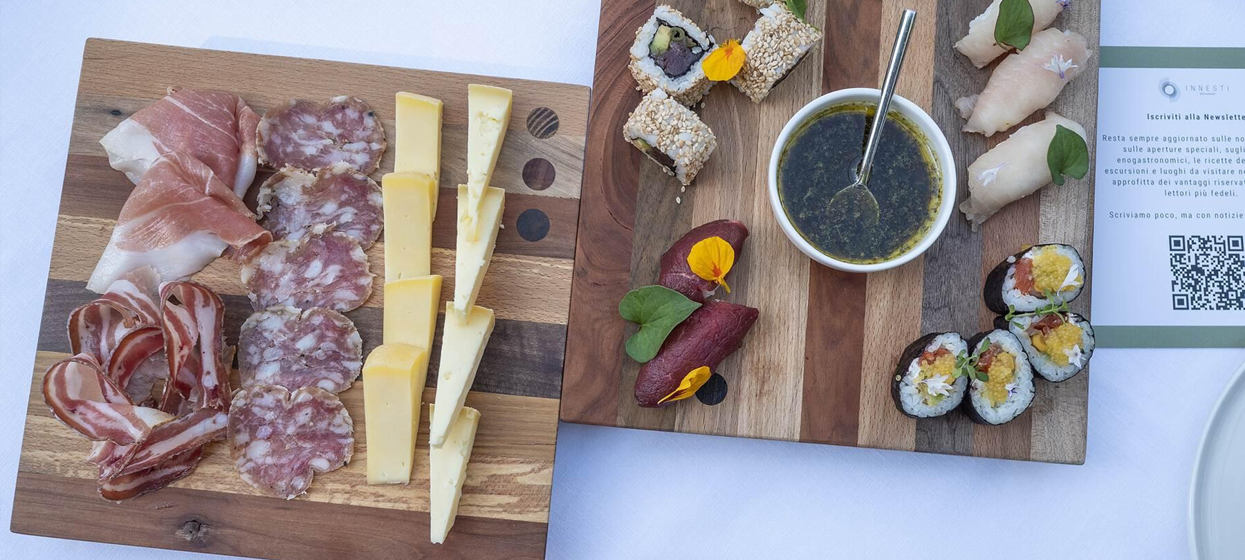 Aperitif with alpine sushi