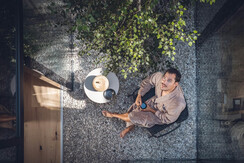 Natural Suite with shower looking at the sky