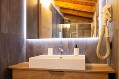 Bathroom with wide shower