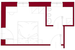 planimetria doppia standard-camere a canazei_hotel