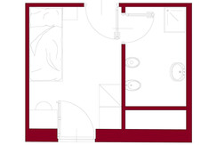 planimetria singola-camere a canazei_hotel villa r