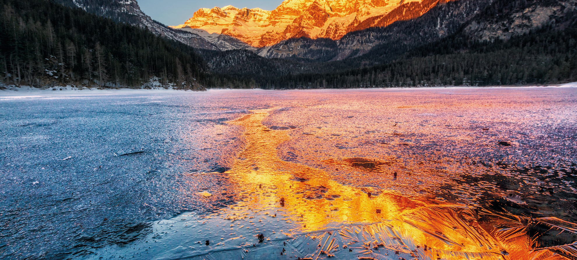 Tovel lake in Winter | © Inverno-Val-di-Non-Lago-di-Tovel-ghiaccio-ph-Diego-Marini