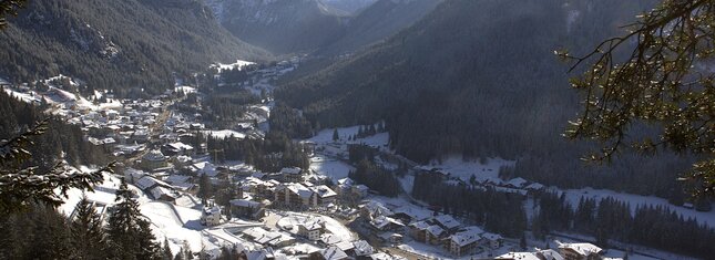 Canazei, the winter sports capital of Val di Fassa