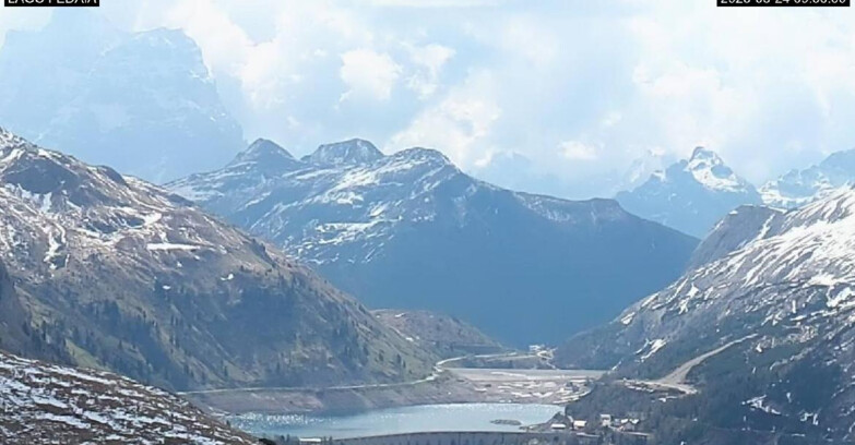 Webcam Canazei-Belvedere - Lago e Passo Fedaia