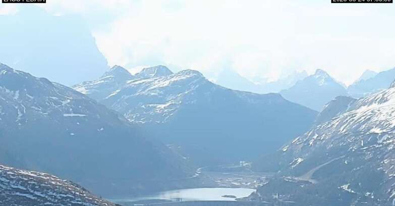 Webcam Canazei-Belvedere - Lago e Passo Fedaia