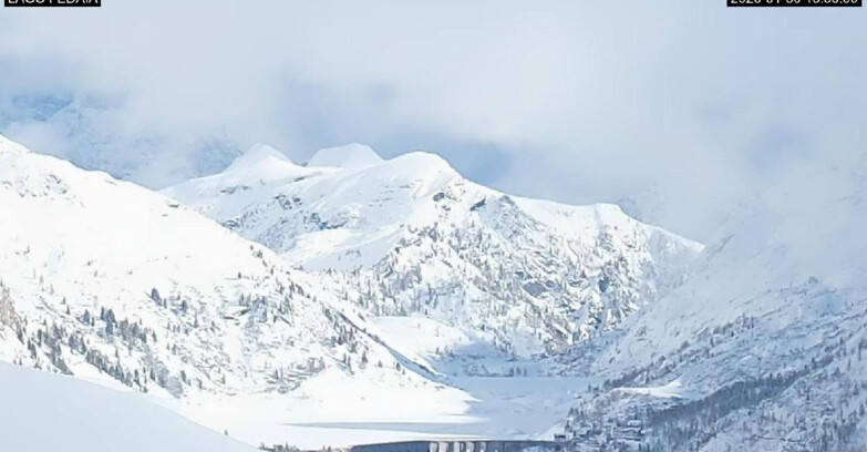 Webcam Canazei-Belvedere - Lago e Passo Fedaia