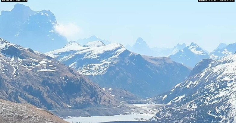 Webcam Canazei-Belvedere  - Lago e Passo Fedaia