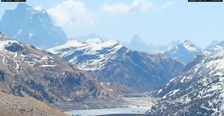 Webcam Canazei-Belvedere  - Lago e Passo Fedaia