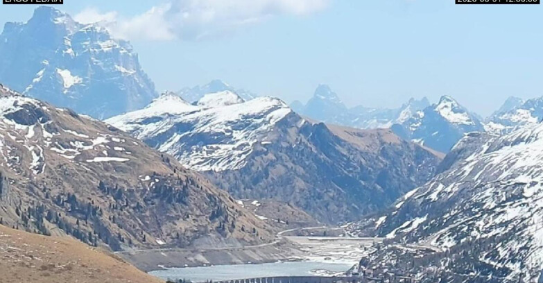 Webcam Canazei-Belvedere  - Lago e Passo Fedaia