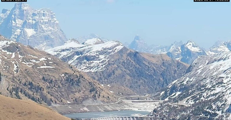 Webcam Canazei-Belvedere  - Lago e Passo Fedaia