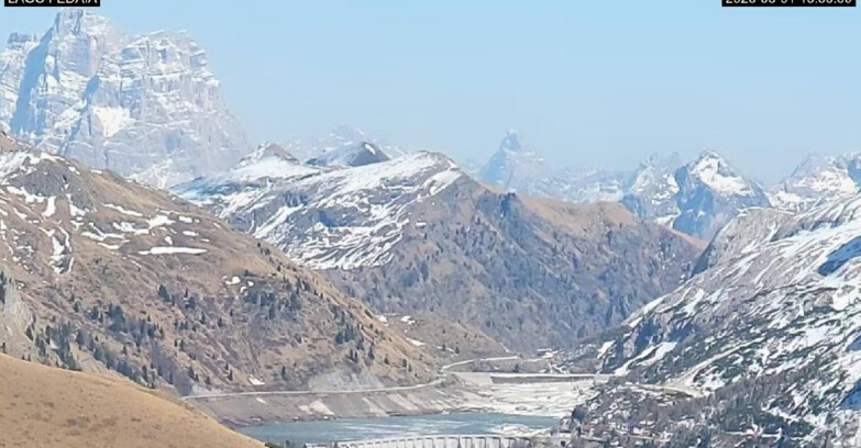 Webcam Canazei-Belvedere - Lago e Passo Fedaia