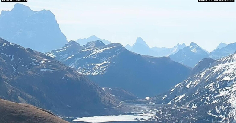 Webcam Canazei-Belvedere  - Lago e Passo Fedaia