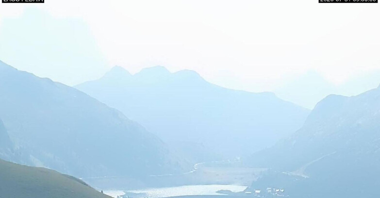 Webcam Canazei-Belvedere - Lago e Passo Fedaia
