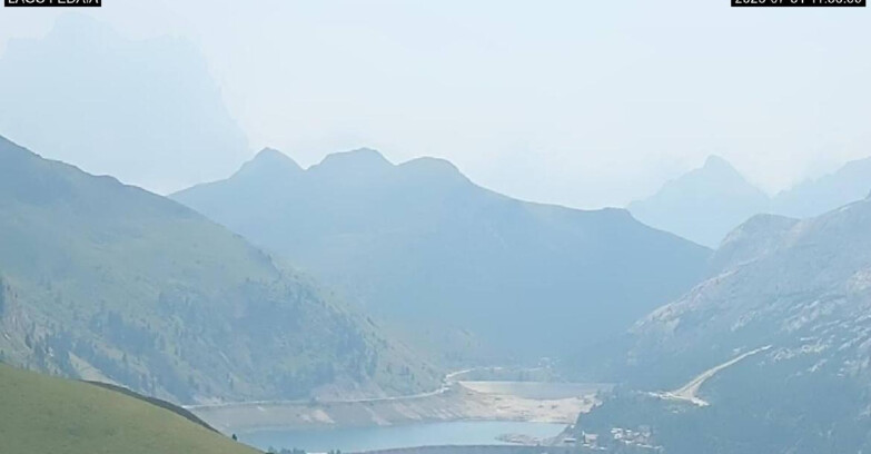 Webcam Canazei-Belvedere - Lago e Passo Fedaia