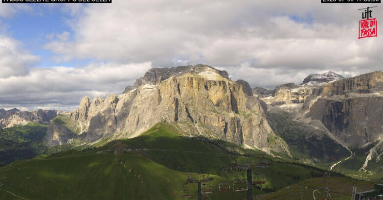 Webcam Кампителло-Маццин-Кол-Роделла  - Canazei - Passo Pordoi - Sass Pordoi