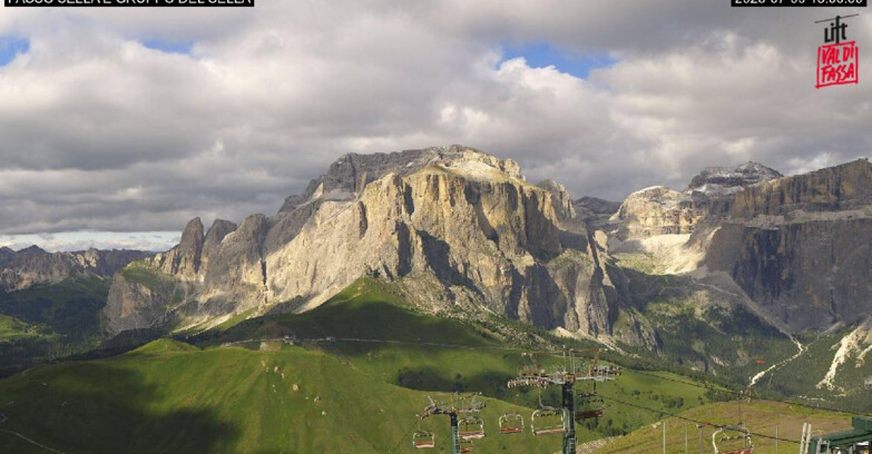 Webcam Кампителло-Маццин-Кол-Роделла  - Canazei - Passo Pordoi - Sass Pordoi
