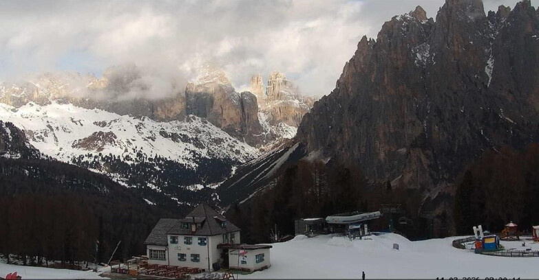 Webcam Vigo di Fassa-Pera-Ciampedìe - Vigo - Torri del Vajolet