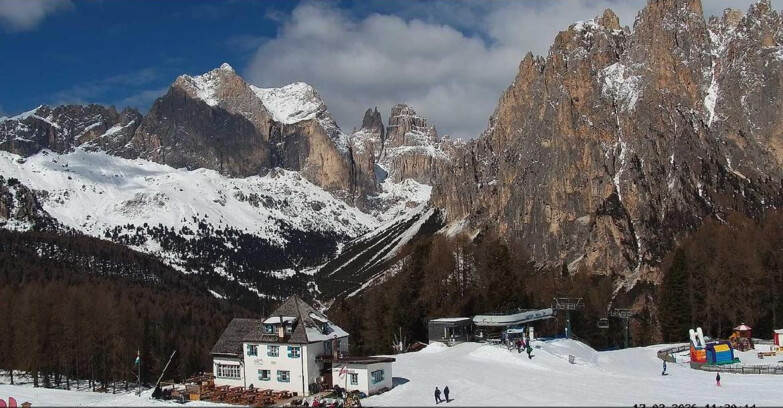 Webcam Vigo di Fassa-Pera-Ciampedìe - Vigo - Torri del Vajolet