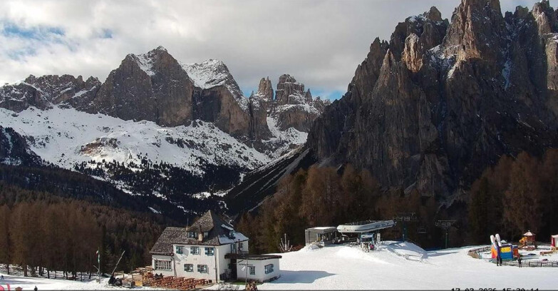 Webcam Vigo di Fassa-Pera-Ciampedìe - Vigo - Torri del Vajolet