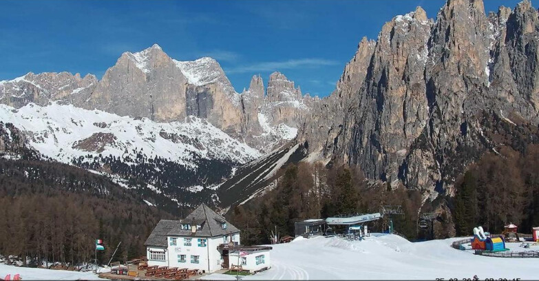 Webcam Vigo di Fassa-Pera-Ciampedìe - Vigo - Torri del Vajolet
